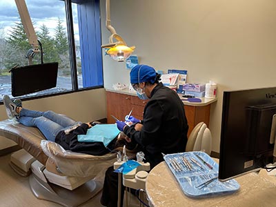 patient receiving restorative dental care in Renton, WA